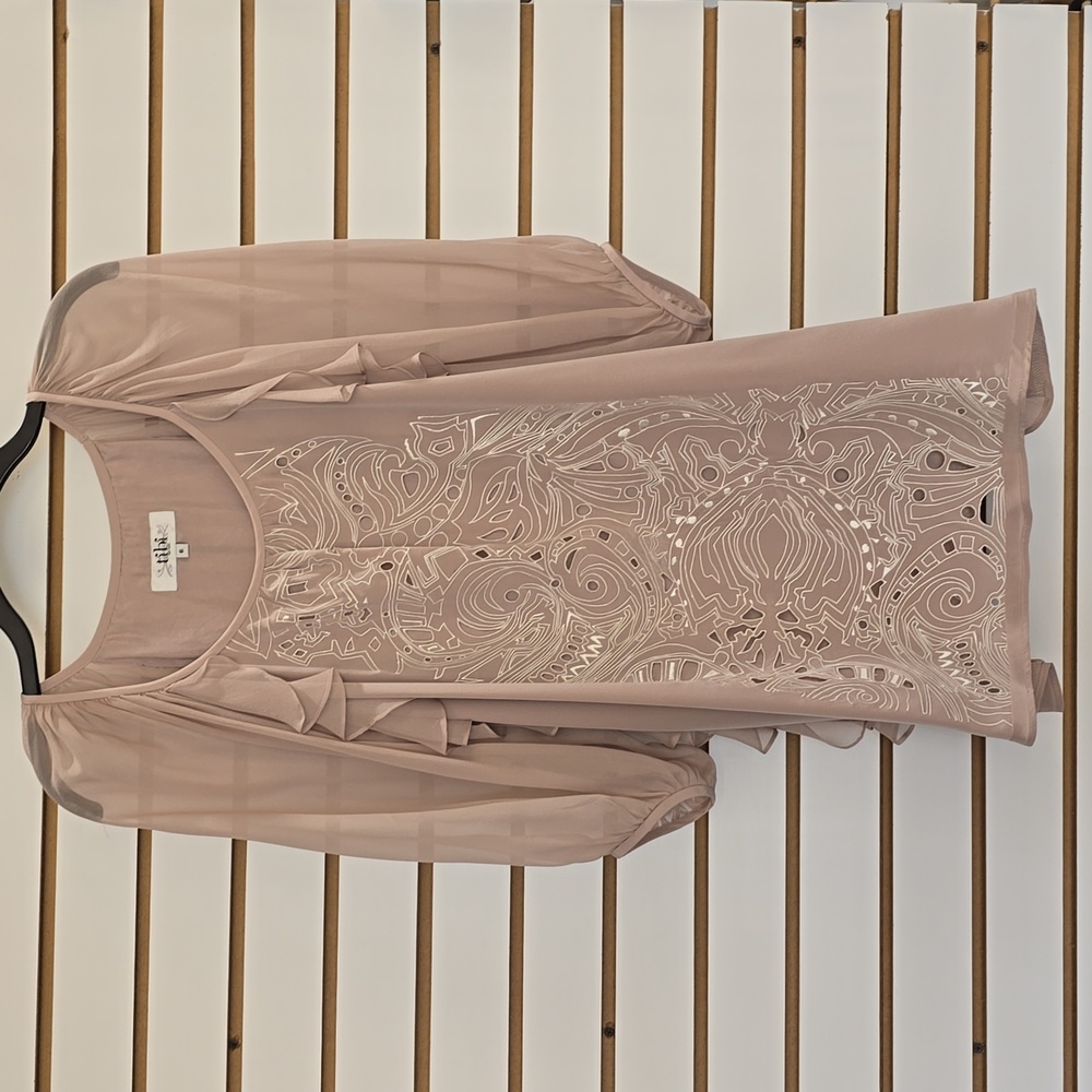 Silk Dusty Pink Lacy Blouse